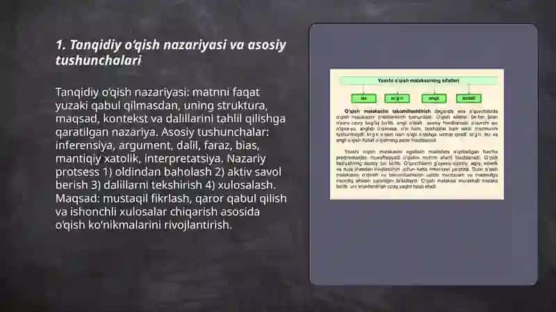 Tanqidiy o‘qish va samarali amalga oshirish omillari 3
