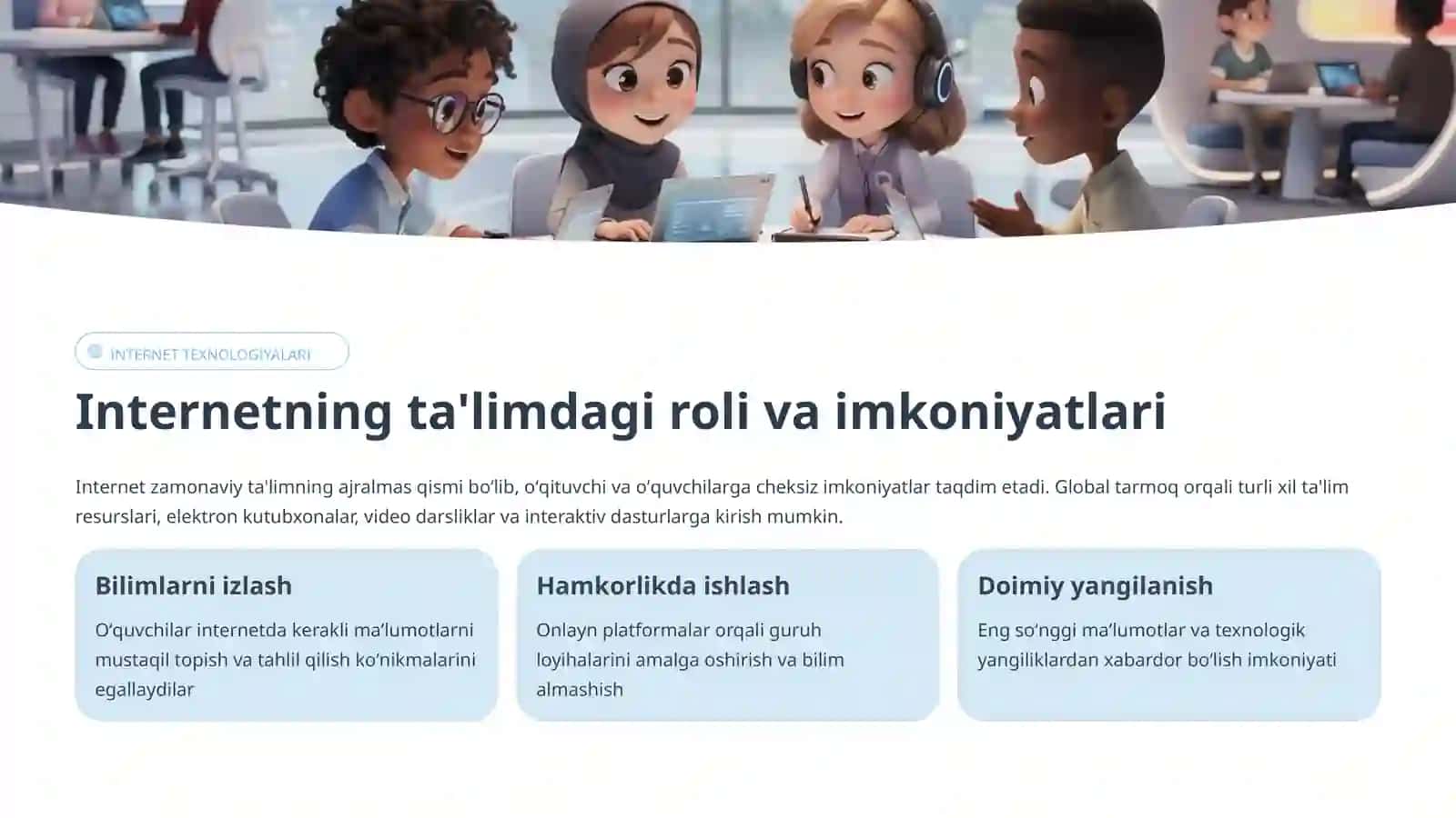 Informatikani oʻqitishda internet va masofaviy ta'lim texnologiyalari 3