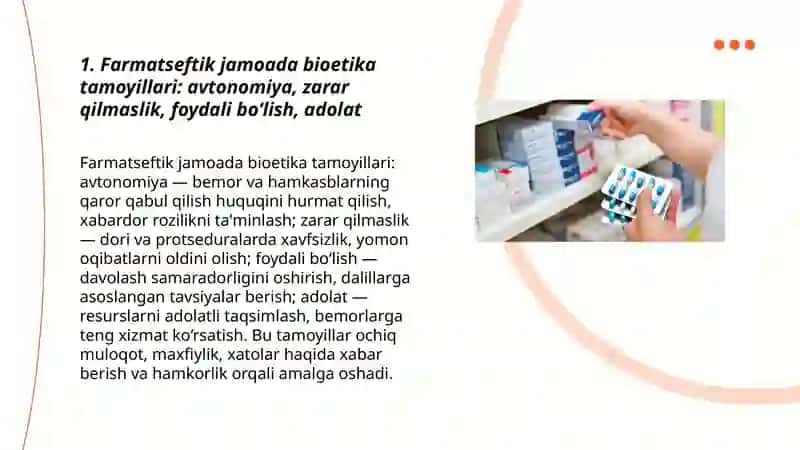 Farmatseftik tashkilot jamoasida bioetik munosabatlarning ko’rinishi 3