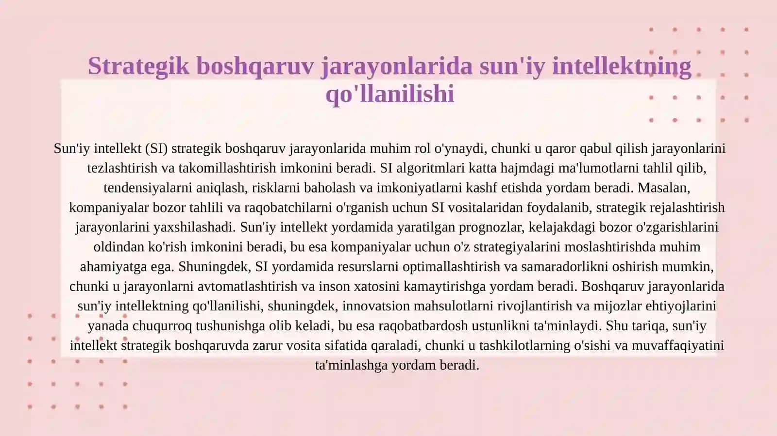 Sun'iy intellekt va uning strategik boshqaruvdagi o'rni 3