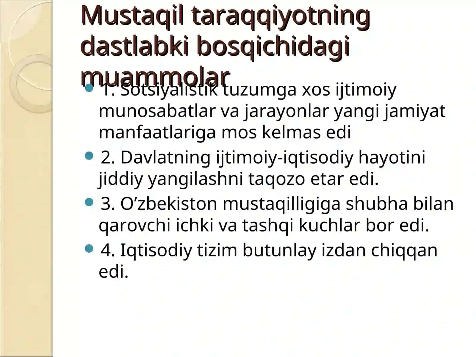 MUSTAQIL O‘ZBEKISTON RESPUBLIKASI TASHKIL TOPISHINING TARIXIY AHAMIYATI 3