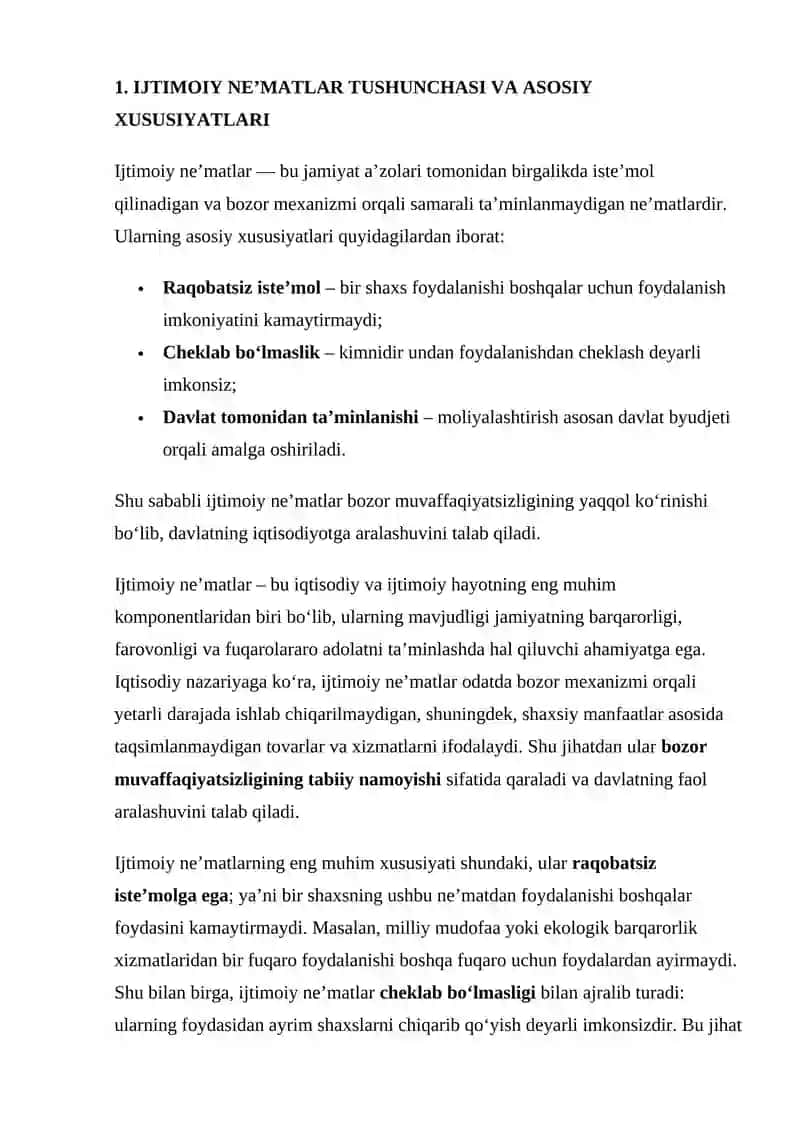 IJTIMOIY NE’MATLAR VA ULARNING IQTISODIY- IJTIMOIY AHAMIYATI 3