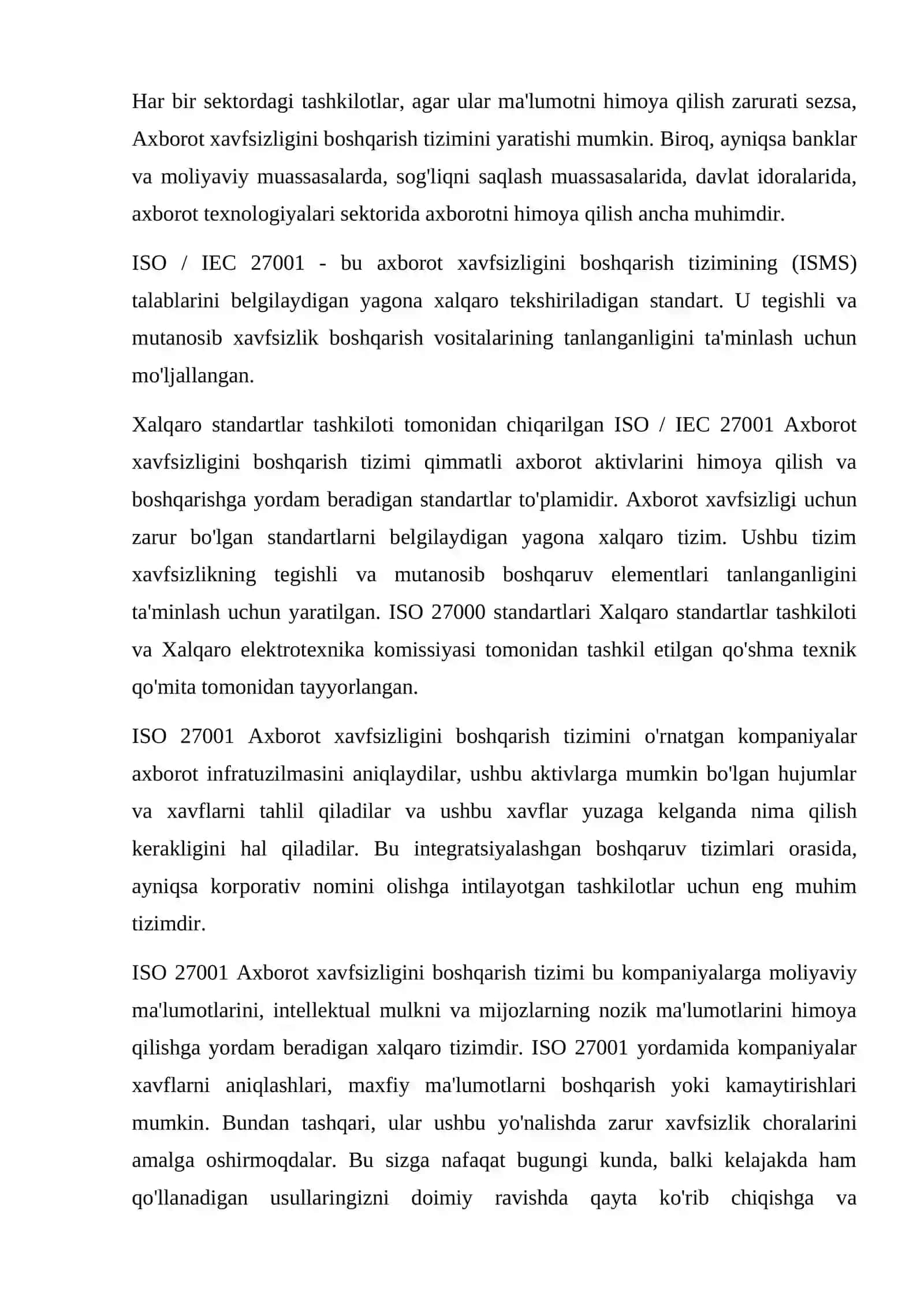 Tashkiliy axborotni muhofaza qilish. Xavfsizlik tizimlari 3