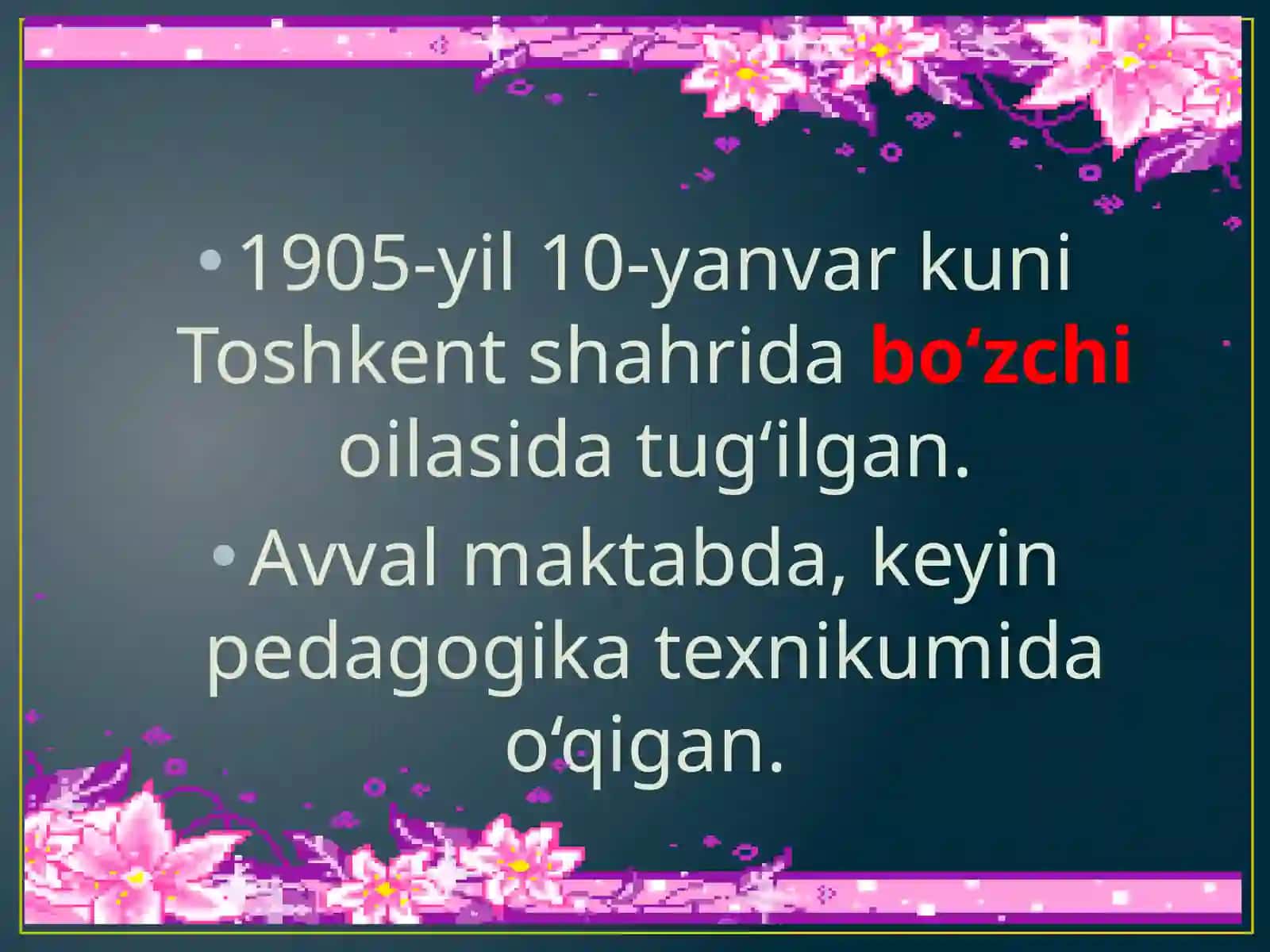 8-sinf Adabiyot fanidan Oybek Qutlug' qon romani dars taqdimot 3