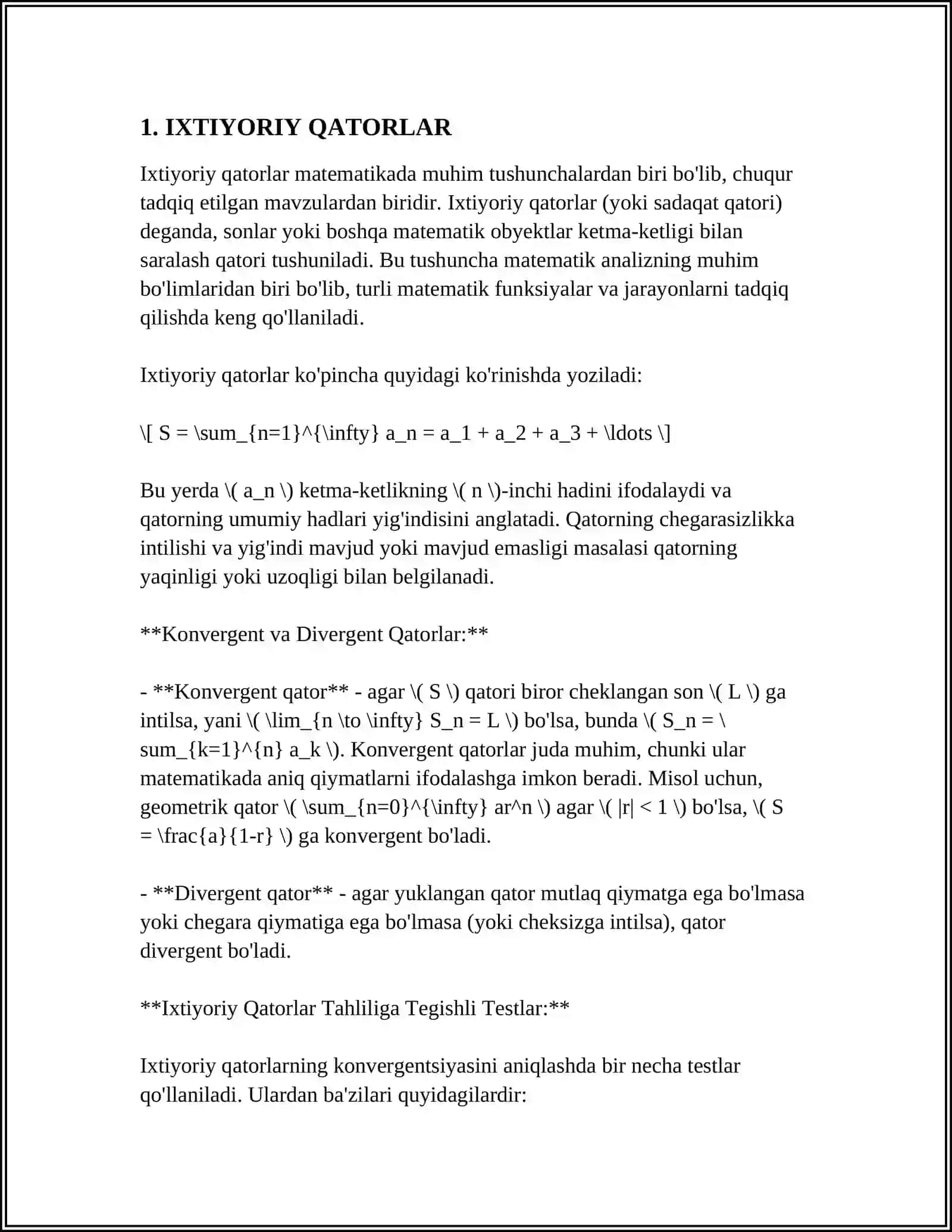 IXTIYORIY QATORLARNING YAQINLASHUVCHILIGI 3