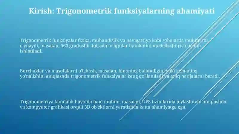 Trigonometrik funksiyalarni òqitish metodikasi 3