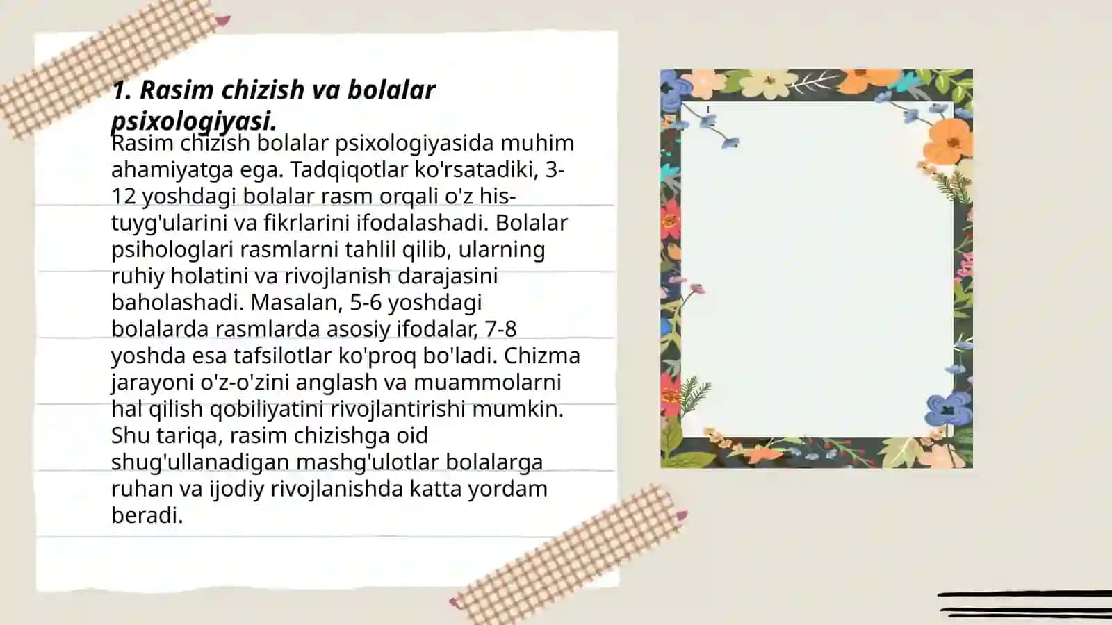 Rasim chizish va bolalar psixologiyasi 3