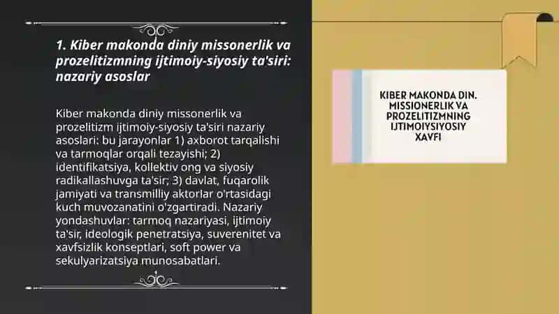 Kiber mokonda din mesionerlik va prozilitizmning ishtmoiy siosiy xaqi 3