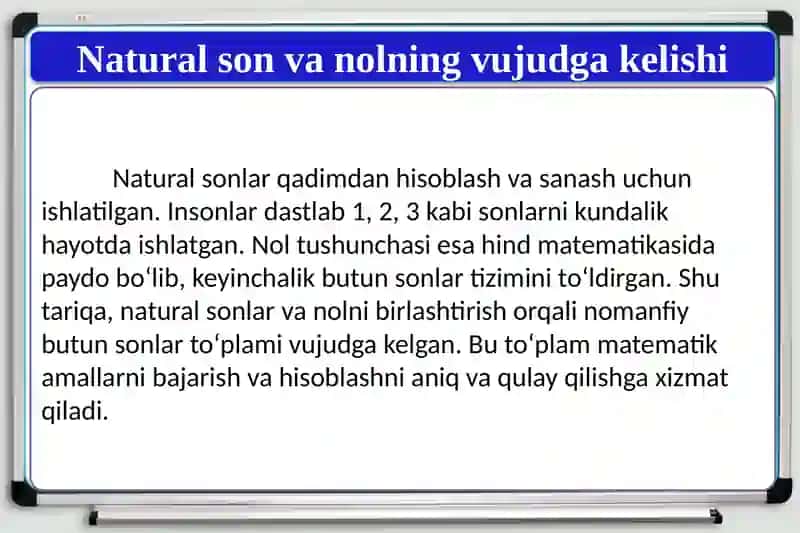 Nomanfiy butun sonlarni to'plami 3