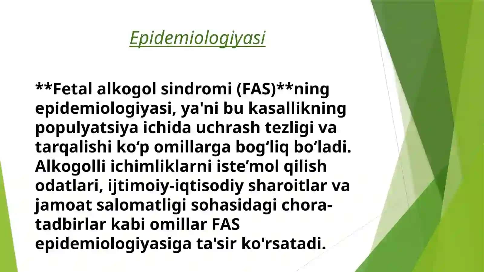 Fetal alkogol sindromi, sabablari, diagnostikasi, va uni davolash 3
