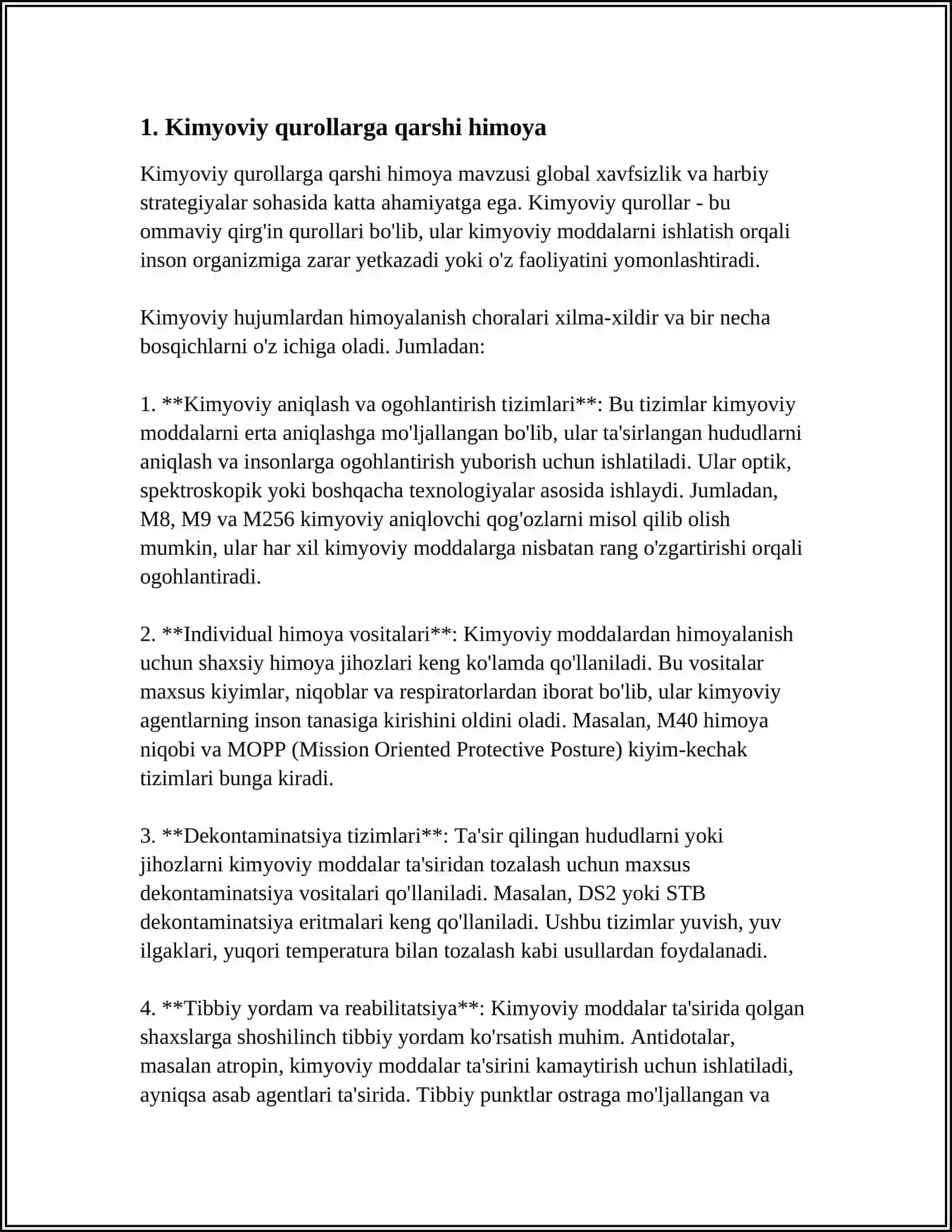 AHOLINI OMMAVIY QIRG'IN QUROLLARIDAN HIMOYALASH 3