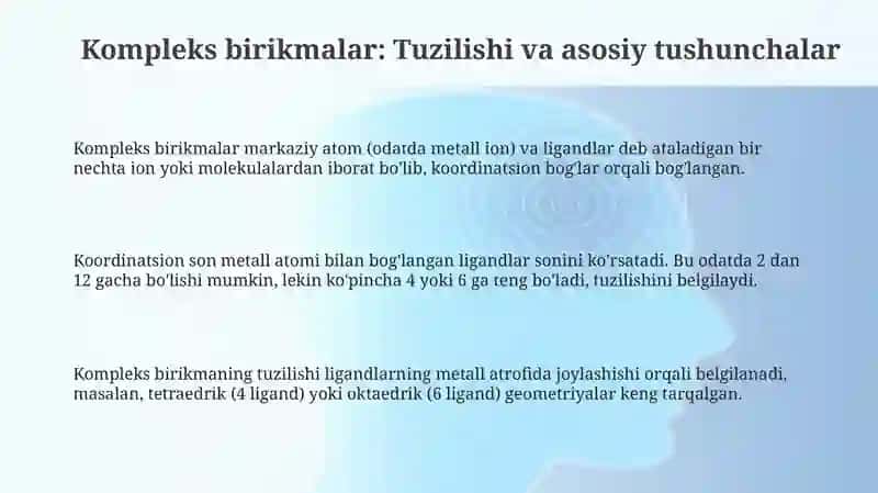 Kompleks birikmalar va Bio-kompleks birikmalar 3