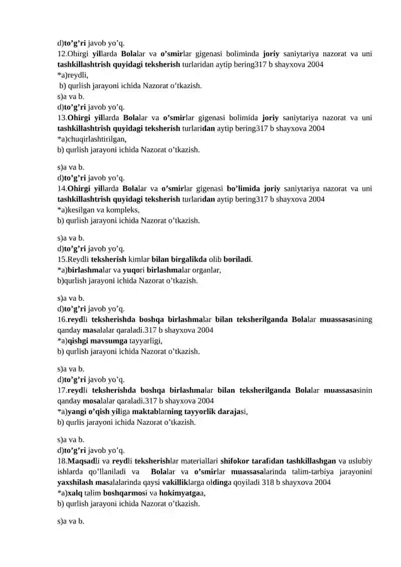 Bolalar va o’smirlar mahkamalarida joriy sanitary Nazorat olib bariw usillari 3