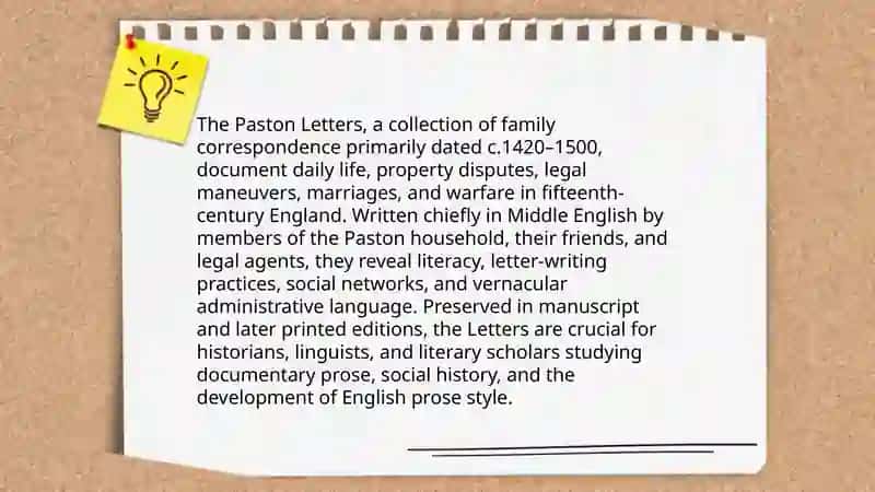 The Paston Letters and fifteenth-century English prose correspondence 3