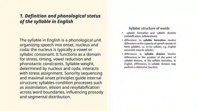Syllable formation and syllable division in English 3