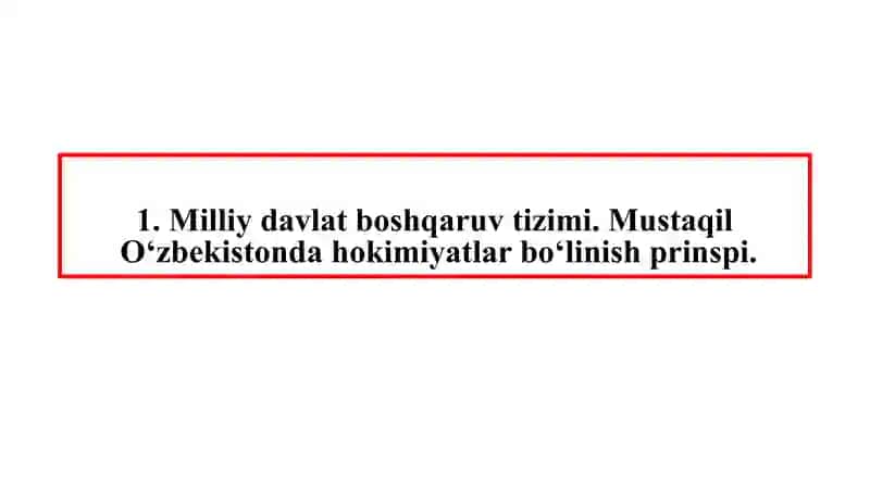 O‘zbekistonda demokratik, fuqorolik jamiyati asoslarining shakllanishi, amalga oshirilgan siyosiy islohotlar. 3