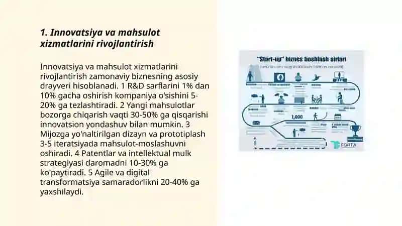 Innovatsiya va mahsulot xizmatlarini rivojlantirish 3