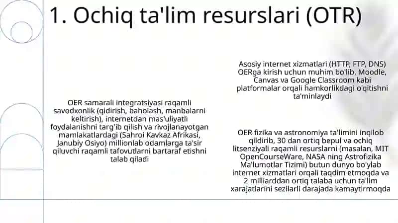 Fizika va astronomiya ta’limida internet xizmati turlaridan foydalanish asoslari 3