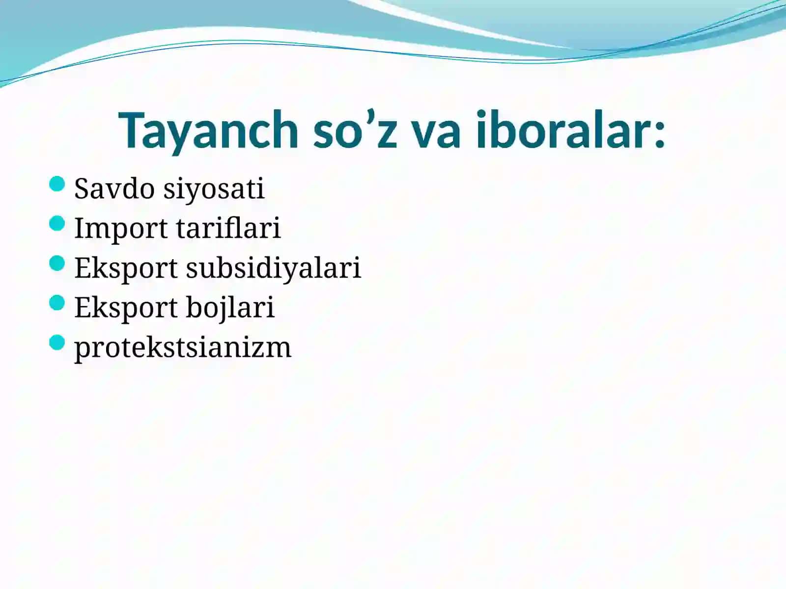 Tashqi savdo siyosati 3