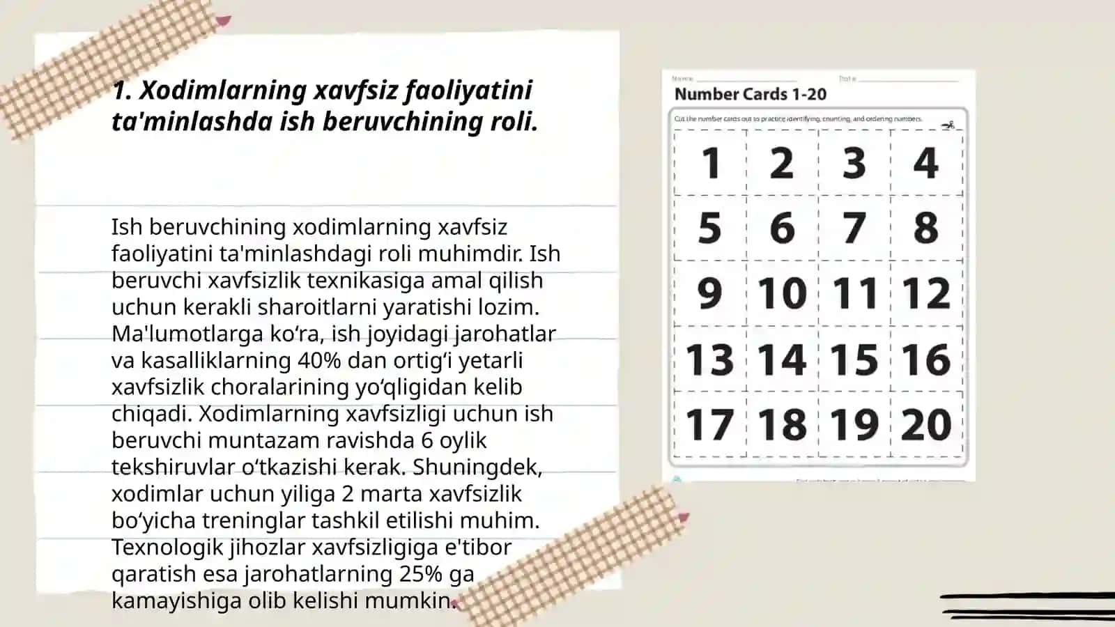 Xodimlarning xavfsiz faoliyatini tashkil qilish chora-tadbirlari 3