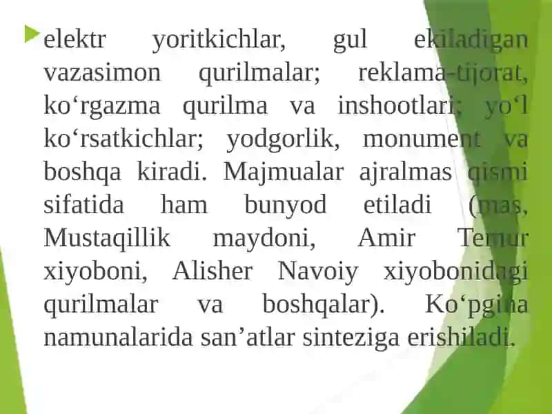 Mehmonxona landshaftini yaratishda kichik me’moriy shakllar. 3