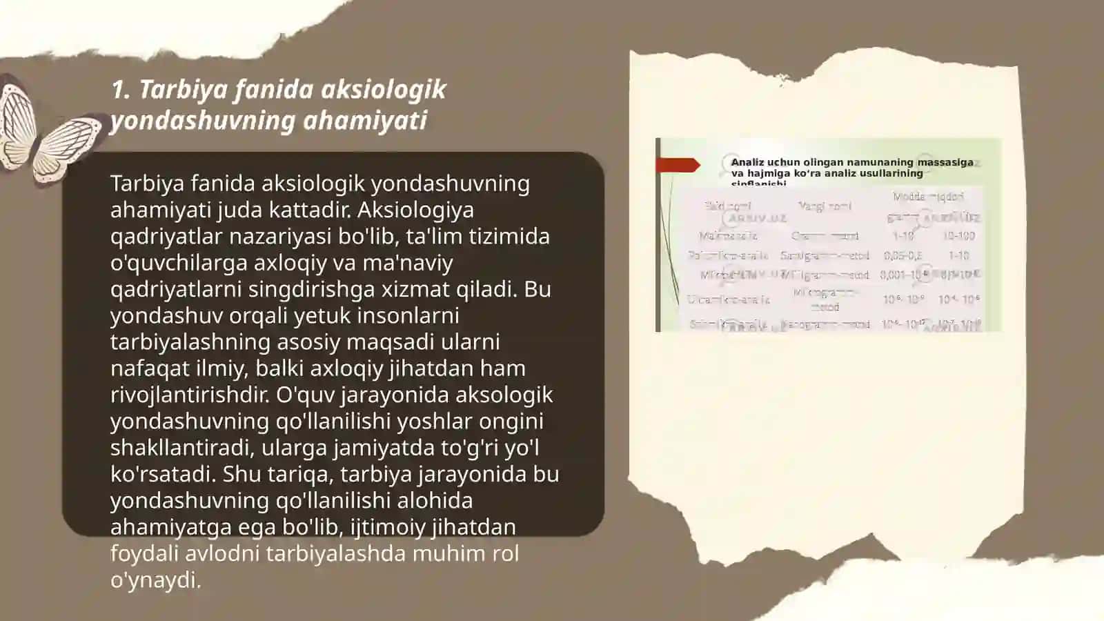 “Tarbiya” fanini o‘qitish jarayoniga aksiologik, texnologik yondoshuvlar va ularga tavsiv 3