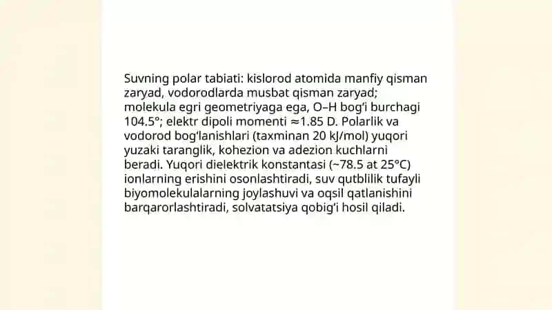 Suv xususiyatlati va biologik funksiyalari 3