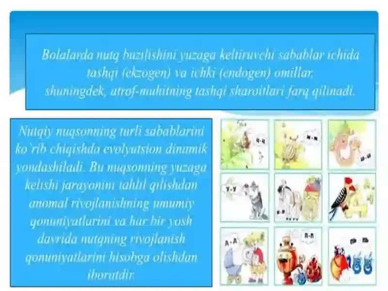 Nutqiy rivojlanishning hilma-hil tepalogik buzulishi differensial tashxislash maqdas vazifalar  asosiy me`zonlari 3