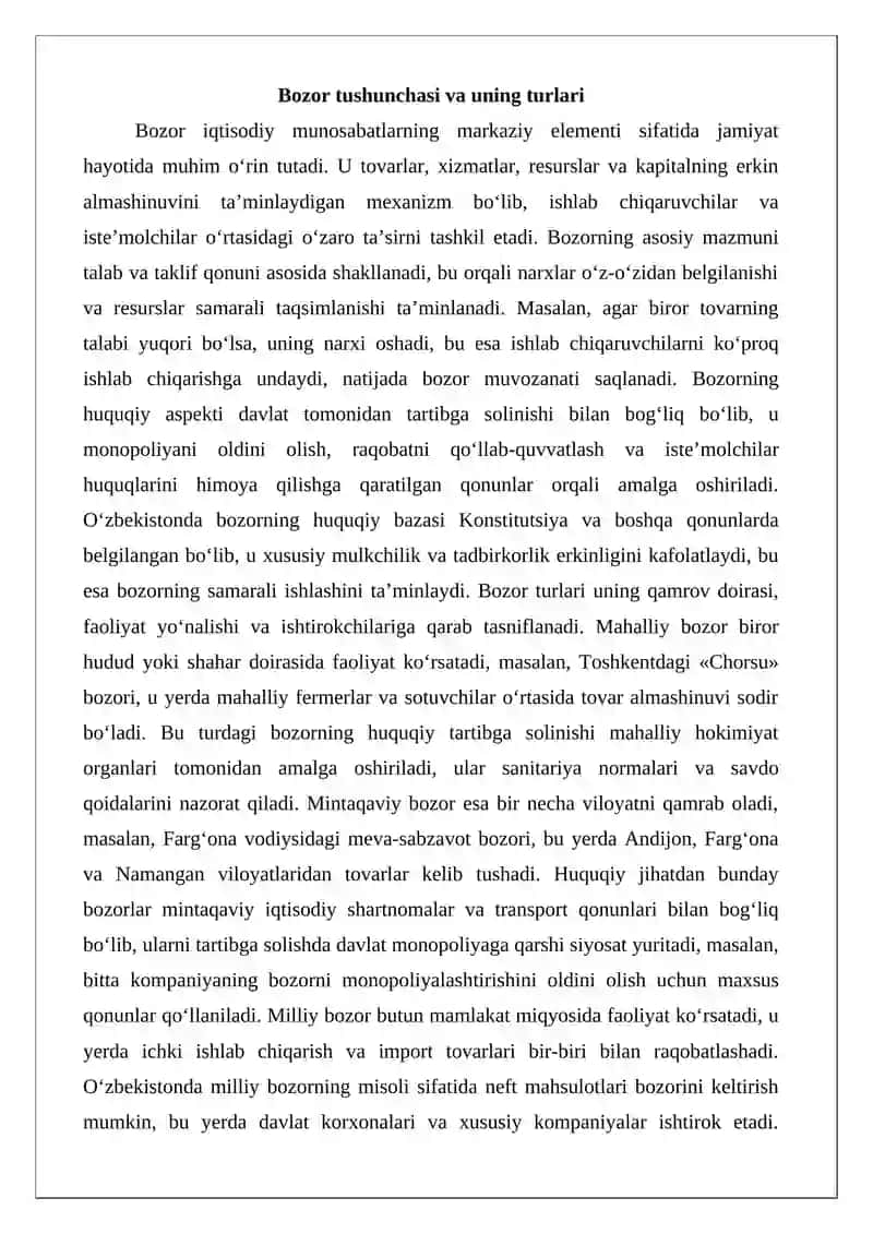 Bozor tadbirkorlik faoliyati 3