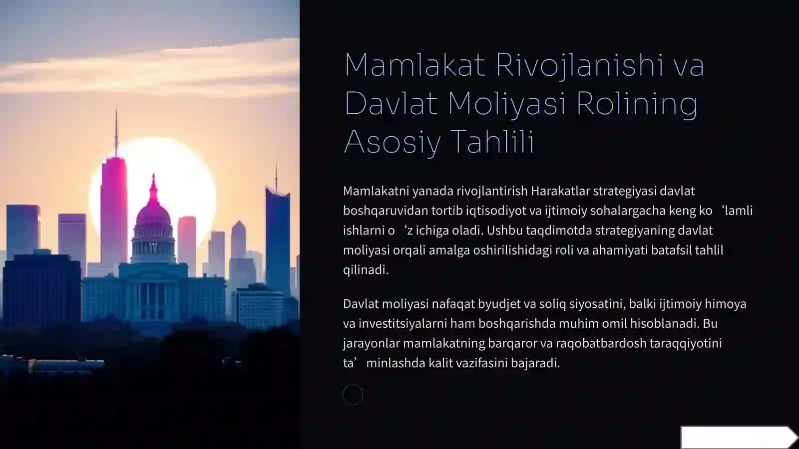Mamlakatni yanada rivojlantirishning harakatlar strategiyasini amalga oshirishda davlat moliyasining tutgan oʻrni va ahamiyati 3