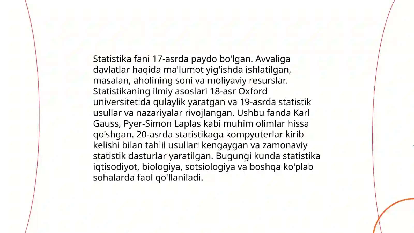 Statistika rivojlanish tarixi 3
