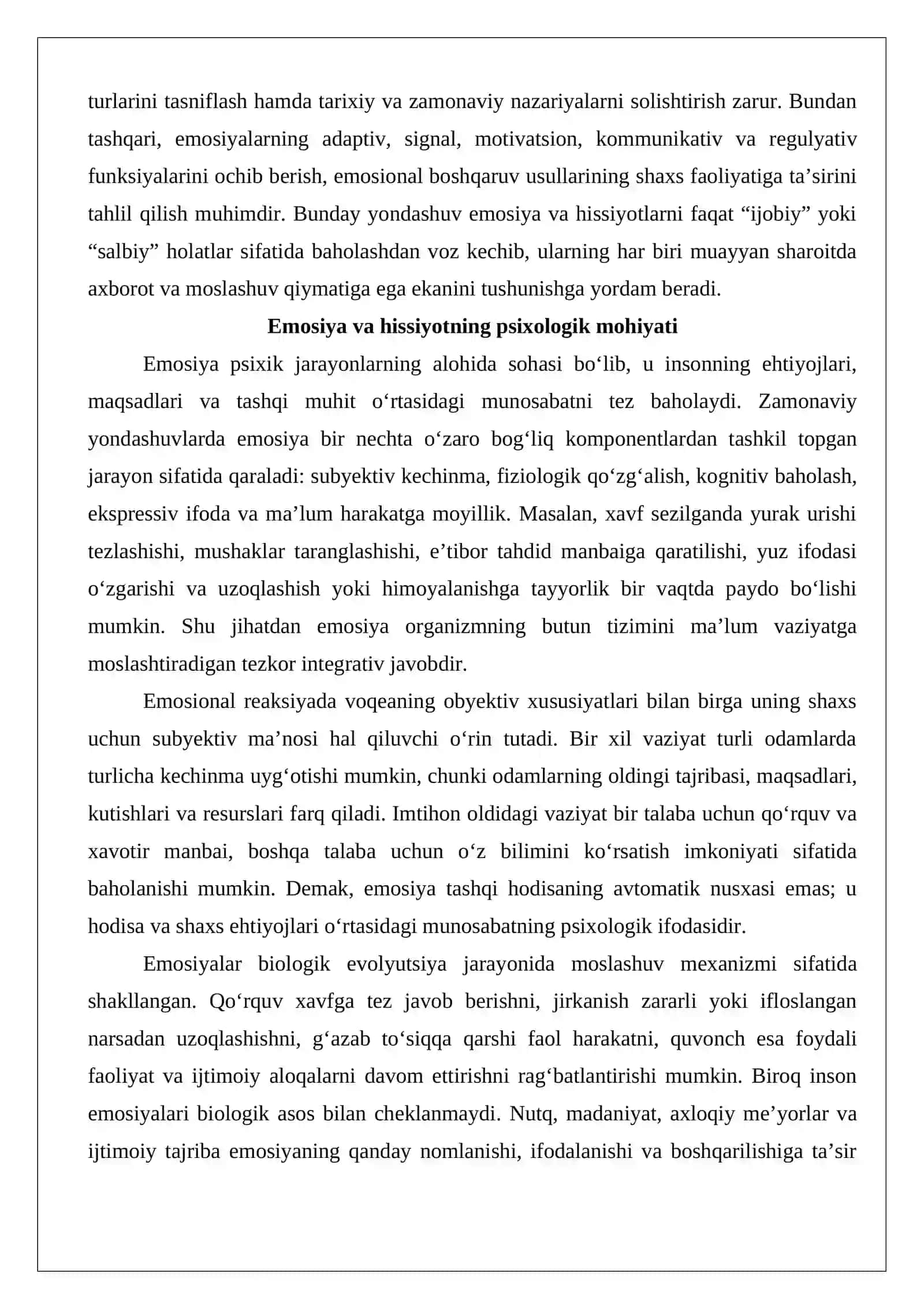 Emosiya va hissiyot haqida umumiy tushunchalar va uning turlari va funksiyalari 3