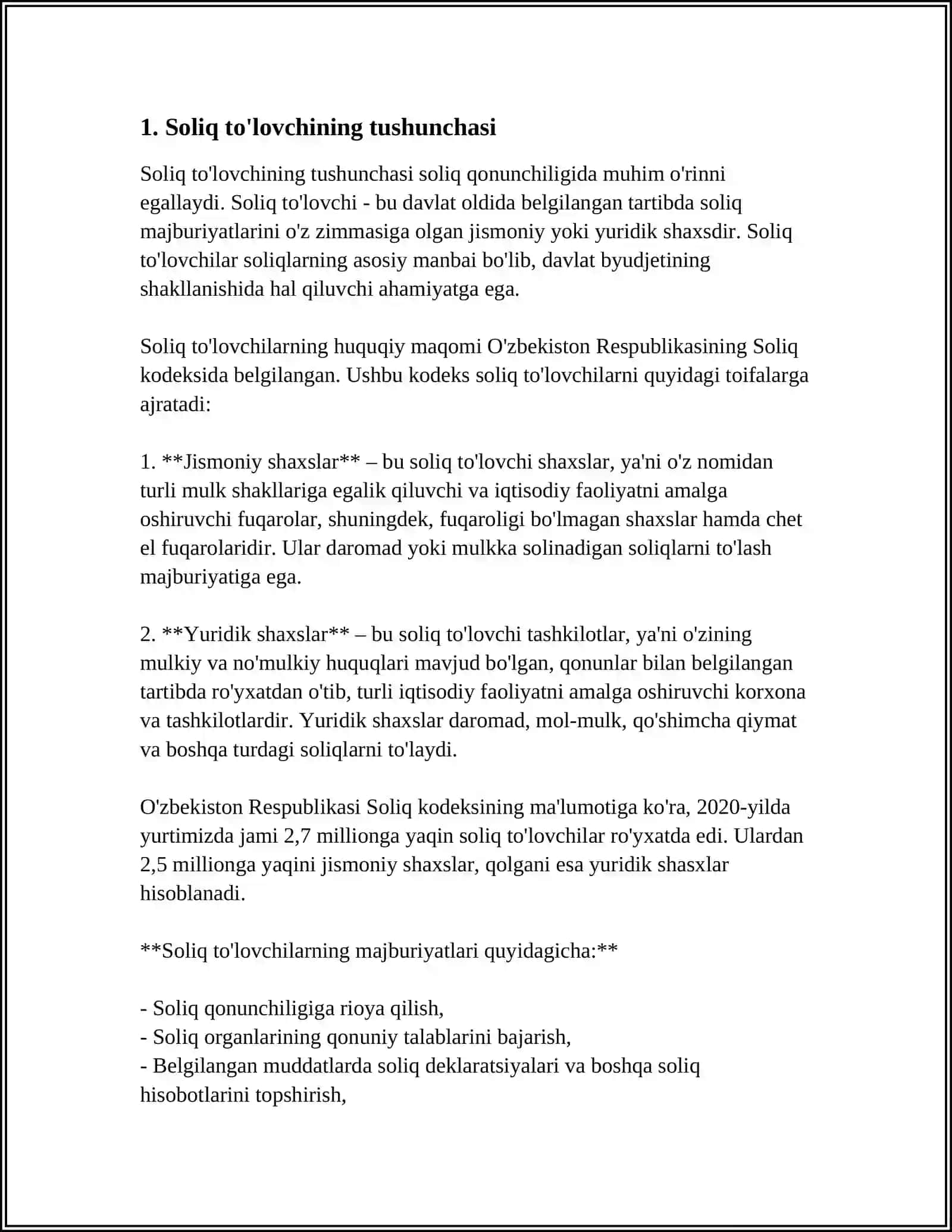 Aylanmadan Olinadigan Soliq To'lovchilar Haqida Tushuncha 3