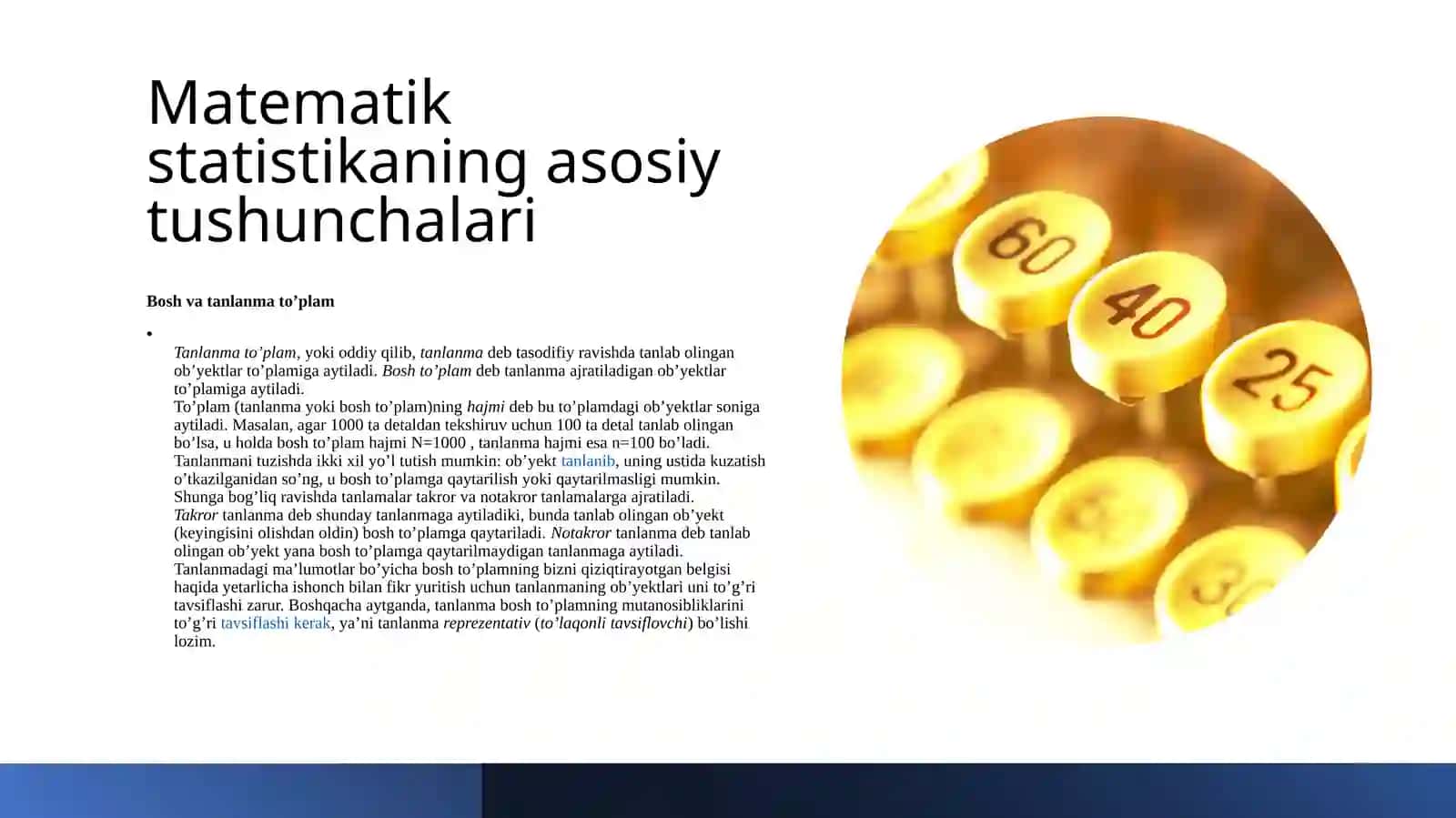 Matematik statistikaning asosiy tushunchalari 3