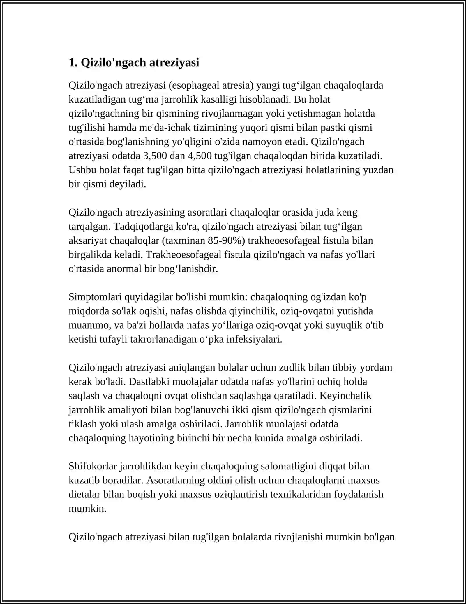 QIZILOʻNGACHNING TUGʻMA VA ORTTIRILGAN NUQSONLARI XIRURGIYASI 3