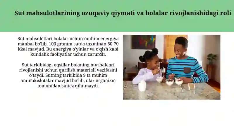 Sut mahsulotlari-bolalar oʻsishi varivojlanishimanbai 3