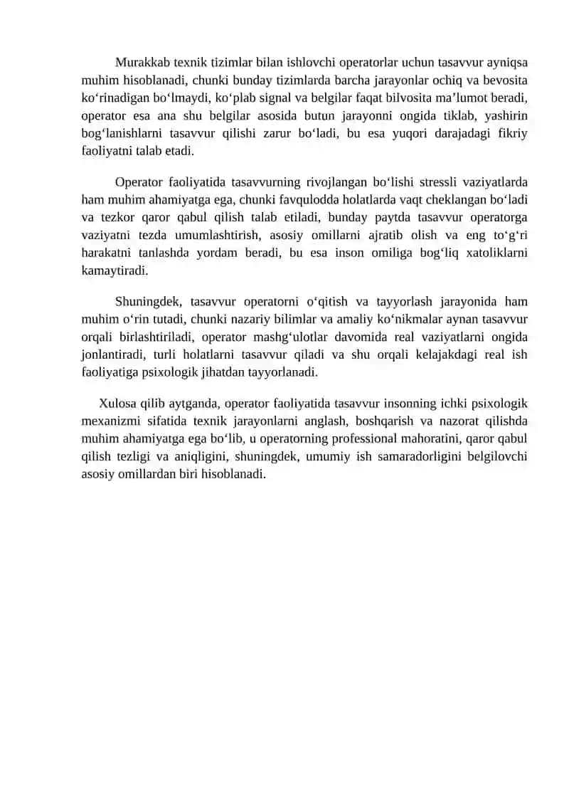 Operator faoliyatidatasavvurning o’rni 3