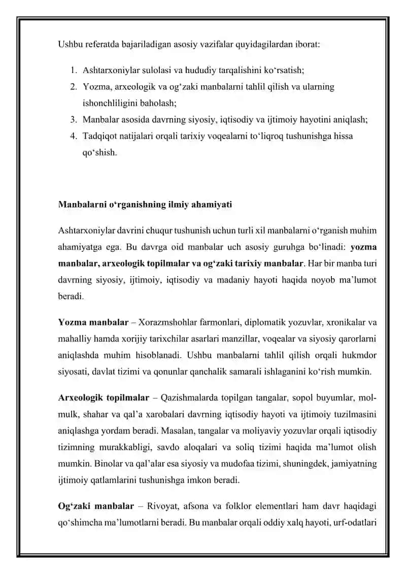 Ashtarxoniylar davriga oid manbalar tahlili 3