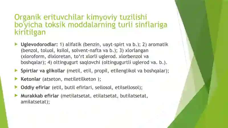 Organik eritivchilardan zaharlanish 3
