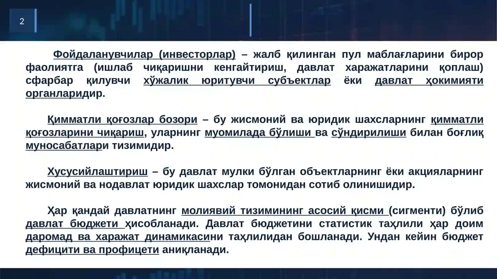 МОЛИЯ БОЗОРИ СТАТИСТИКАСИ 3