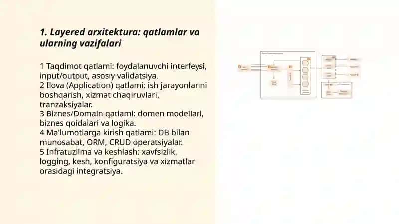 DASTURIY TA’MINOT ARXITEKTURA USLUBLARI (LAYERED, CLIENT-SERVER, EVENT-DRIVEN). 3