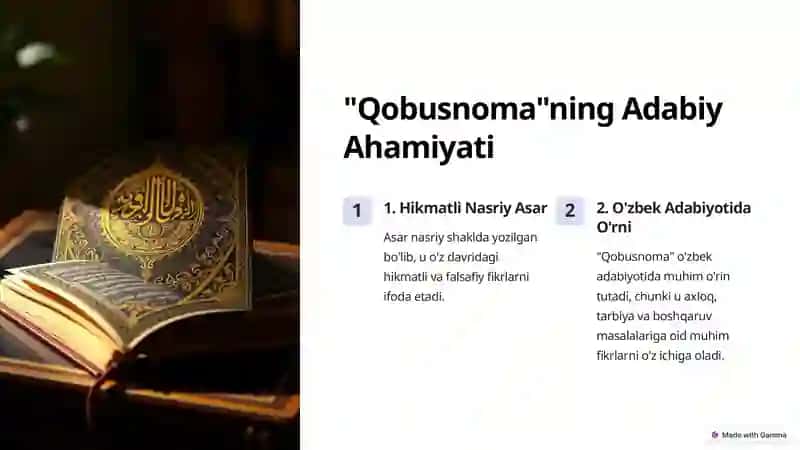 Qobusnoma: Barkamol Inson Tarbiyasi 3