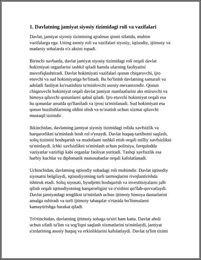 Davlatning jamiyat siyosiy tizimidagi roli va vazifalari 3