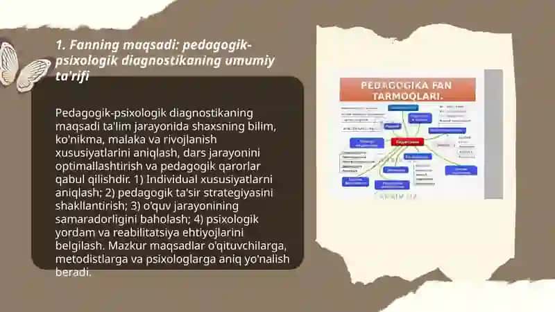 Pedagogika - psixologiya diagnostika fanining maqsadi va vazifalari 3