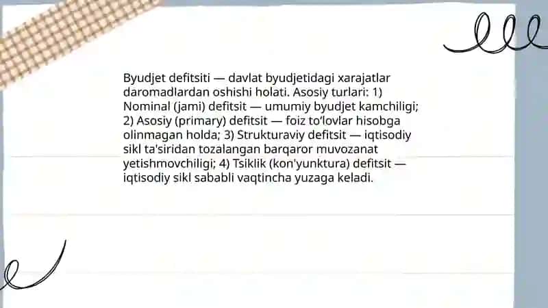 Byudjet defitsiti: sabablari va oqibatlari 3