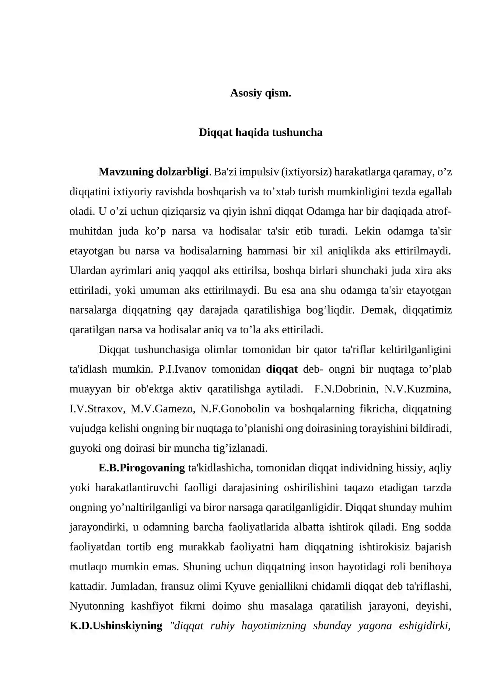 Diqqat xususiyatlari 3