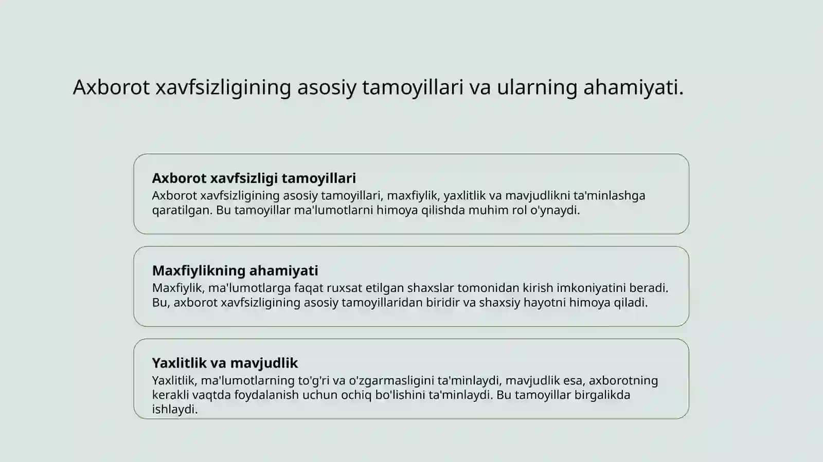 Axborot xavfsizligining mohiyati va unga tahdidlar 3