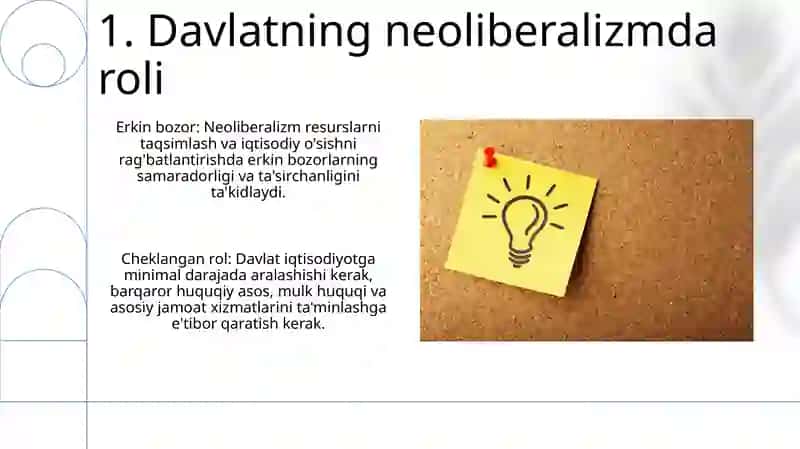 Neoliberalizm ĝoyalarining mohiyati va ahamiyati 3