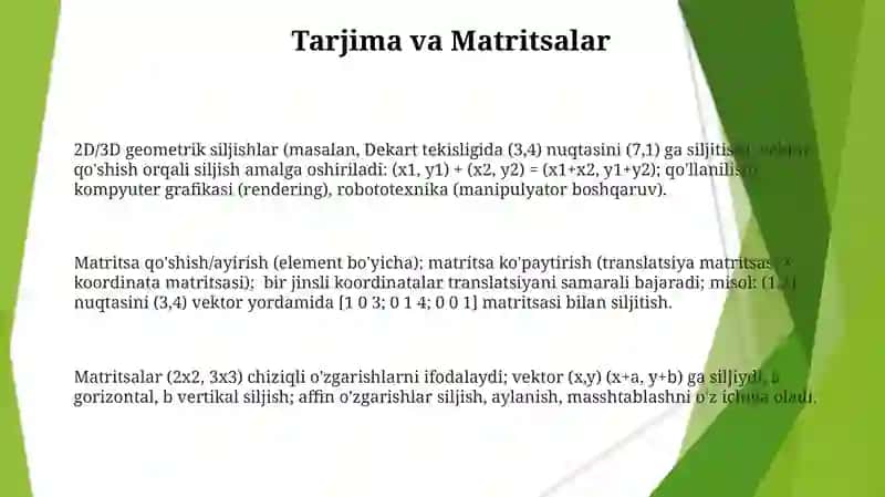 Algebraik amallar 3