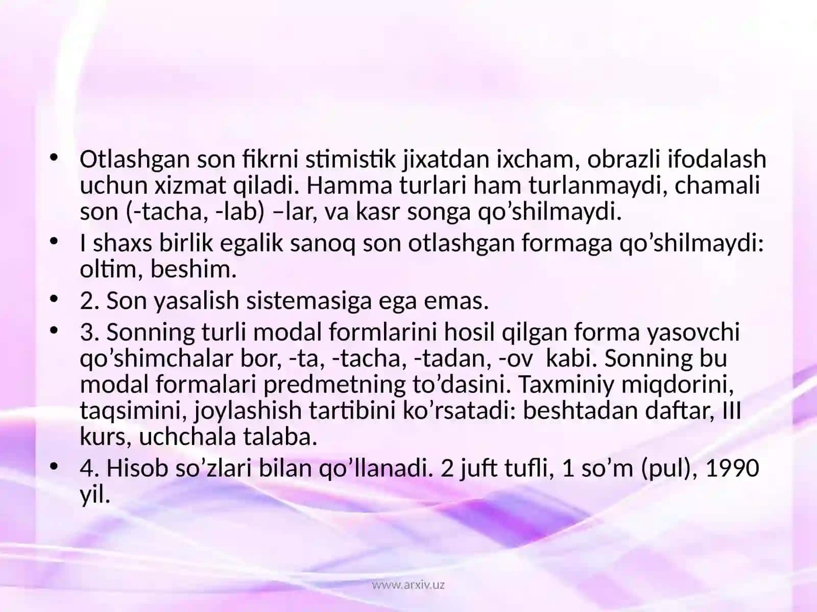 Son so’z turkumi 3